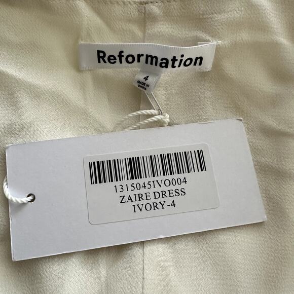 Reformation Zaire Dress Ivory - Picture 13 of 14